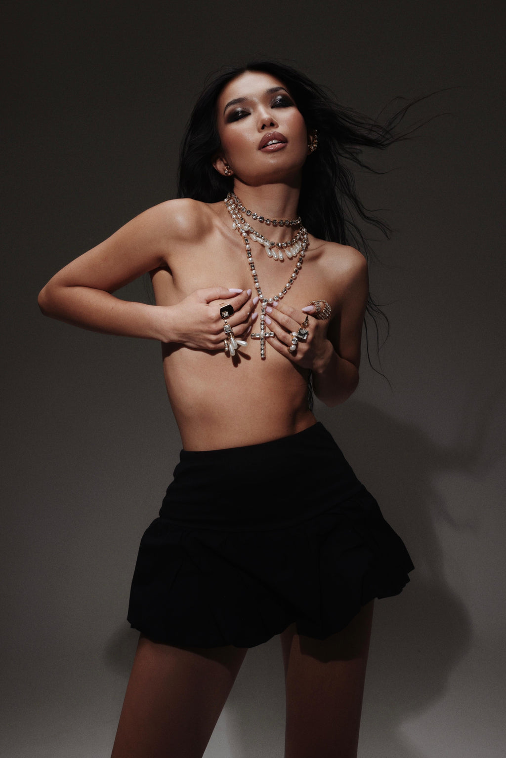 CHOKER CRYSTAPEARL — GOLD