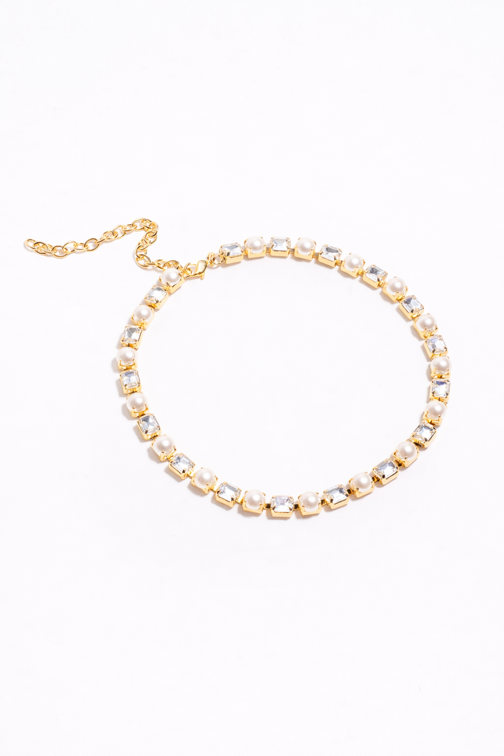 CHOKER CRYSTAPEARL — GOLD