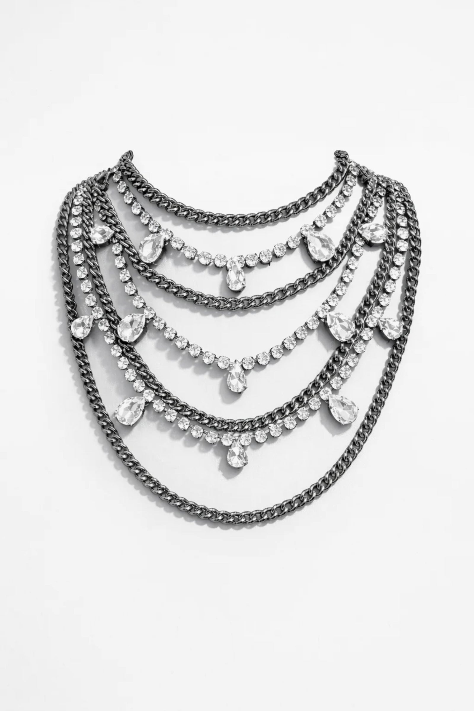 NECKLACE URBAN CRYSTAL STRONG — GRAY