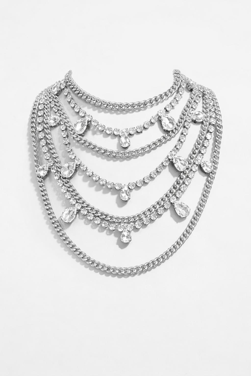 NECKLACE URBAN CRYSTAL STRONG — SILVER
