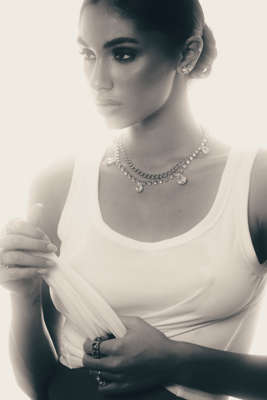 NECKLACE URBAN CRYSTAL — SILVER