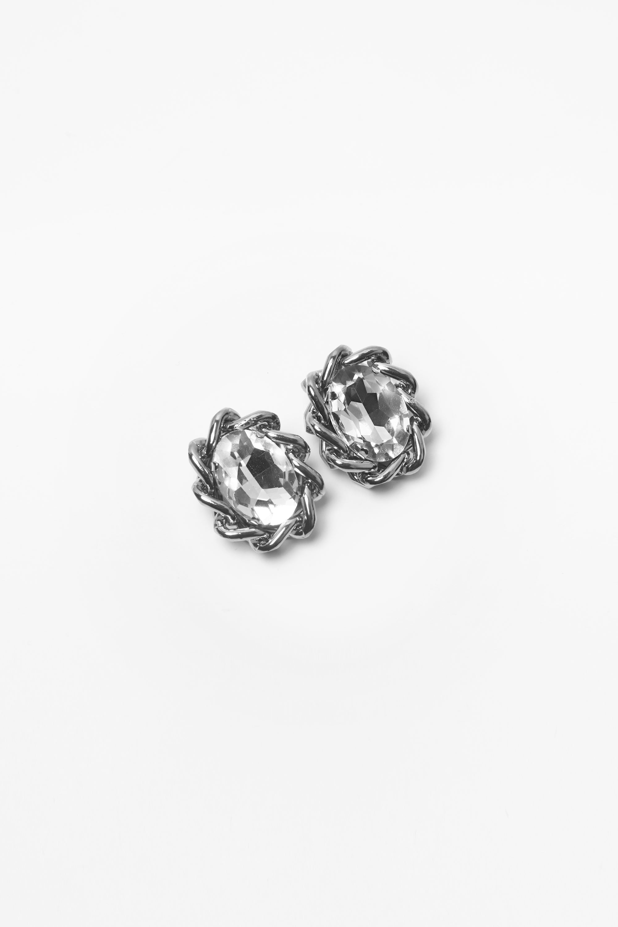 EARRING URBAN CRYSTAL — SILVER